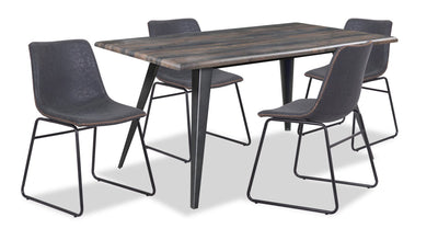 Amos 5-Piece Dining Package with Tess Chairs - Grey - Dining Room Set