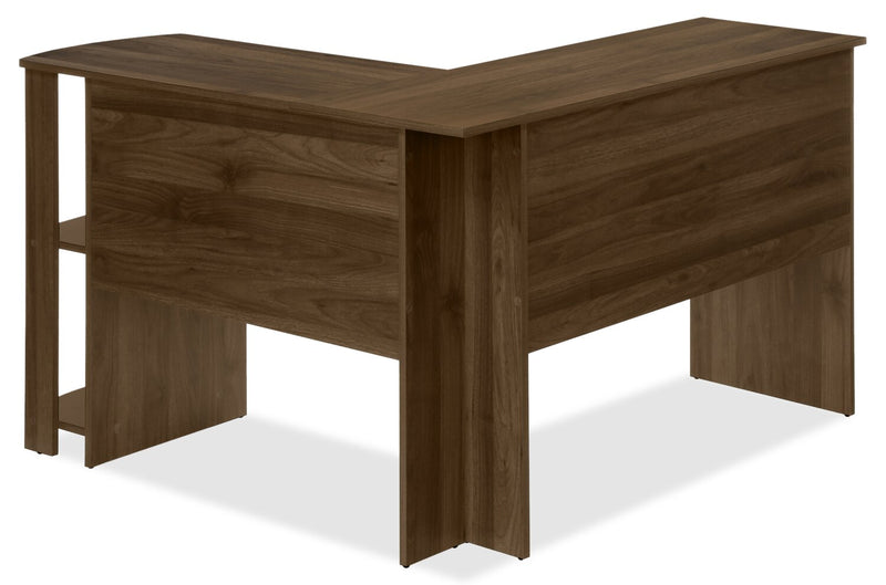 Bureau en forme de L Eason de 47 po avec tablette - noyer