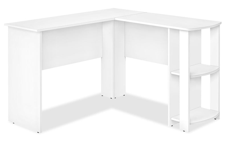 Bureau en forme de L Eason de 47 po avec tablette - blanc