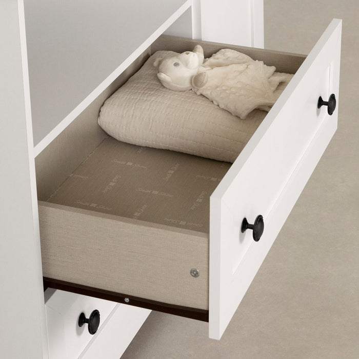 Table à langer Zoe pour bébé avec tiroirs de rangement - blanche