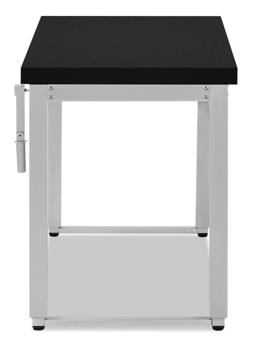 Bureau Kai de 47,25 po à hauteur réglable - noir et argenté