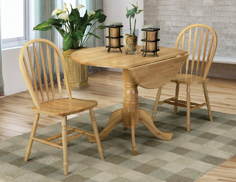 Table de salle à manger Hana de 40 po (L) à abattant, en bois et avec base piédestal - naturelle