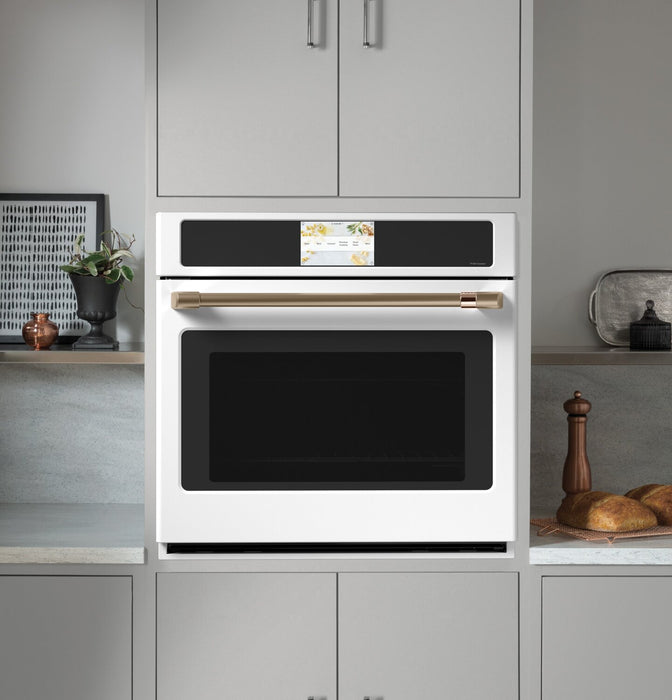 Four mural électrique Café de 5 pi³ et de 30 po avec convection européenne véritable et grilles autonettoyantes - blanc mat - CTS90DP4NW2