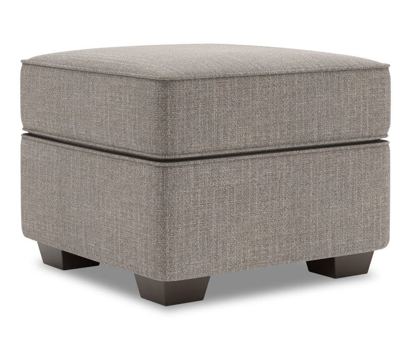 Pouf personnalisable Roll de Sofa Lab de 24 po fabriqué au Canada en tissu d’apparence lin - gris Luna Smoke