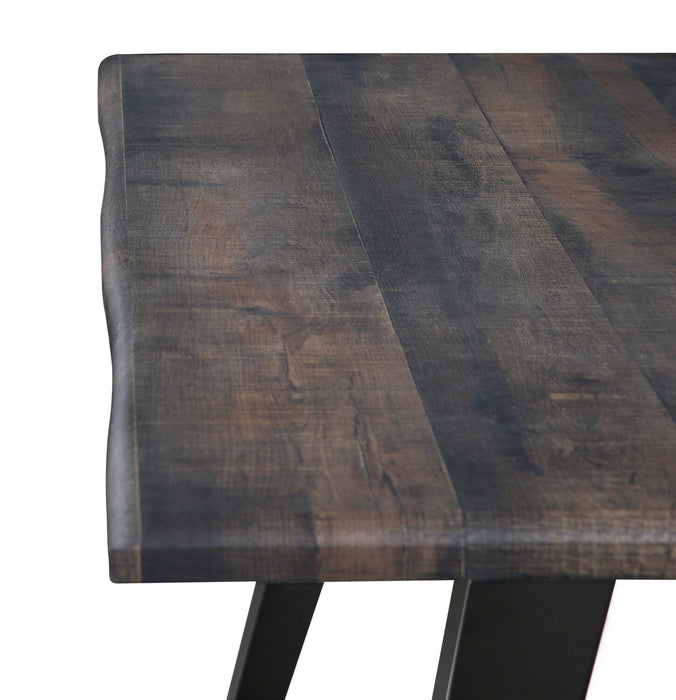 Ensemble de salle à manger Amos 5 pièces en métal avec table de 60 po (L) et 4 chaises - brun