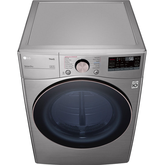 Sécheuse électrique intelligente LG de 7,4 pi³ avec vapeur - acier graphite - superposable - DLEX3850V