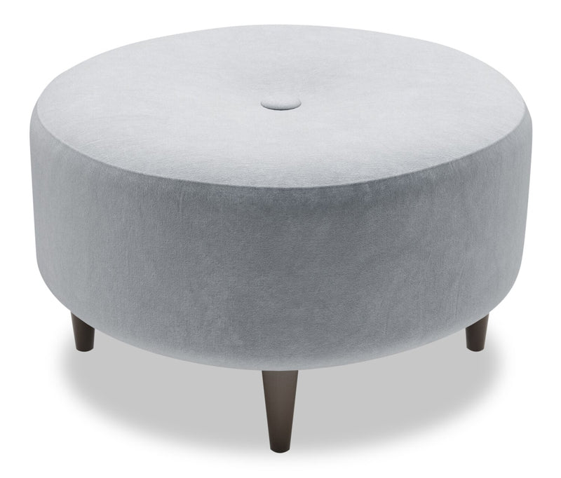 Pouf personnalisable The Curve de Sofa Lab de 31 po fabriqué au Canada en tissu de velours - gris