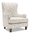 Fauteuil d’appoint à oreilles Sofa Lab personnalisable de 32 po fabriqué au Canada en tissu - Dove multicolore