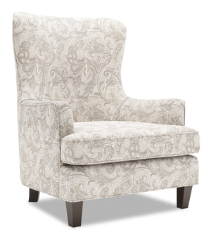 Fauteuil d’appoint à oreilles Sofa Lab personnalisable de 32 po fabriqué au Canada en tissu - Dove multicolore