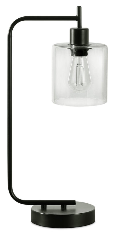 20" Black Metal Table Lamp with USB Charging|Lampe de table de 20 po en métal noir avec recharge USB