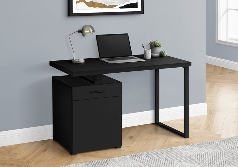 Bureau réversible Remi de 47,25 po avec tiroir et armoire - noir