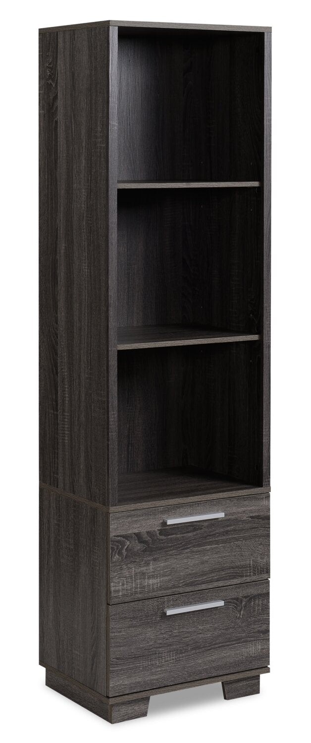 Antoni Pier - Grey - Contemporary style Media Shelf in Grey Medium Density Fibreboard (MDF), Particleboard