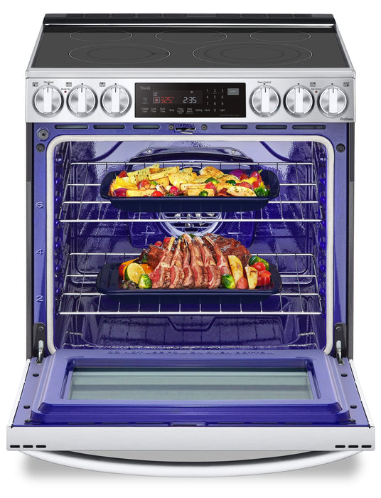 Cuisinière intelligente électrique LG de 6,3 pi³ avec friture à air et convection ProBake ConvectionMD - acier inoxydable Smudge-ProofMD - LSEL6335F