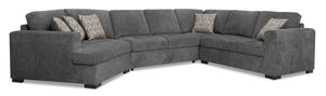 Izzy 4-Piece Chenille Sleeper Sectional with Left-Facing Cuddler - Pepper | Sofa-lit sectionnel Izzy 4 pièces en chenille avec fauteuil arrondi de gauche - poivre | IZZCPLC4