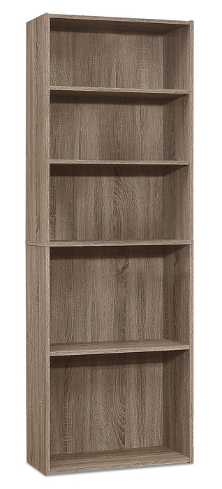 Bibliothèque Slade de 24,75 po à 5 tablettes - taupe foncé