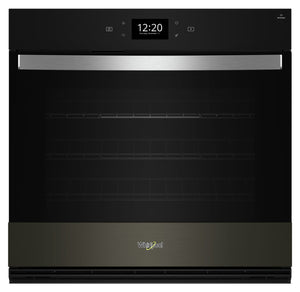 Four mural simple électrique Whirlpool de 4,3 pi³ et de 30 po avec convection véritable - acier inoxydable noir avec fini PrintShieldMC - WOES7030PV