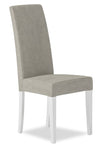 Chaise de salle à manger Raia en tissu de cuir végétalien - fabriquée en Italie, moderne - gris clair