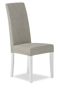  Chaise de salle à manger Raia en tissu de cuir végétalien - fabriquée en Italie, moderne - gris clair