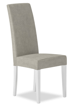 Chaise de salle à manger Raia en tissu de cuir végétalien - fabriquée en Italie, moderne - gris clair