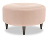 Pouf personnalisable The Curve de Sofa Lab de 31 po fabriqué au Canada en tissu d’apparence lin - rose Pax Rose