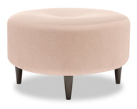 Pouf The Curve de Sofa Lab de 31 po fabriqué au Canada en tissu d’apparence lin - rose Pax Rose