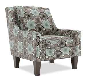 Fauteuil d’appoint club Sofa Lab personnalisable de 29 po fabriqué au Canada en tissu avec pattes en bois - Spa multicolore