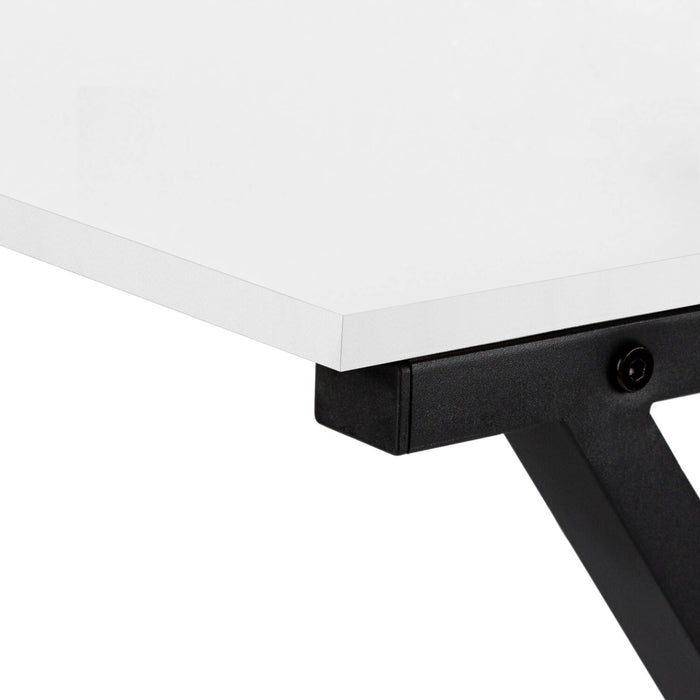 Bureau en coin en forme de L Lidia de 55,25 po - blanc