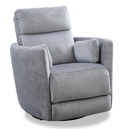 Ember 36" Fabric Swivel Glider Reclining Chair - Silver Cotton | Fauteuil pivotant, coulissant et inclinable Ember de 36 po en tissu - coton argenté