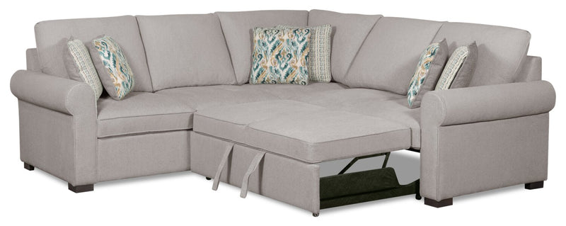Sofa-lit sectionnel de droite Haven de Scott Living 2 pièces en tissu de chenille - gris