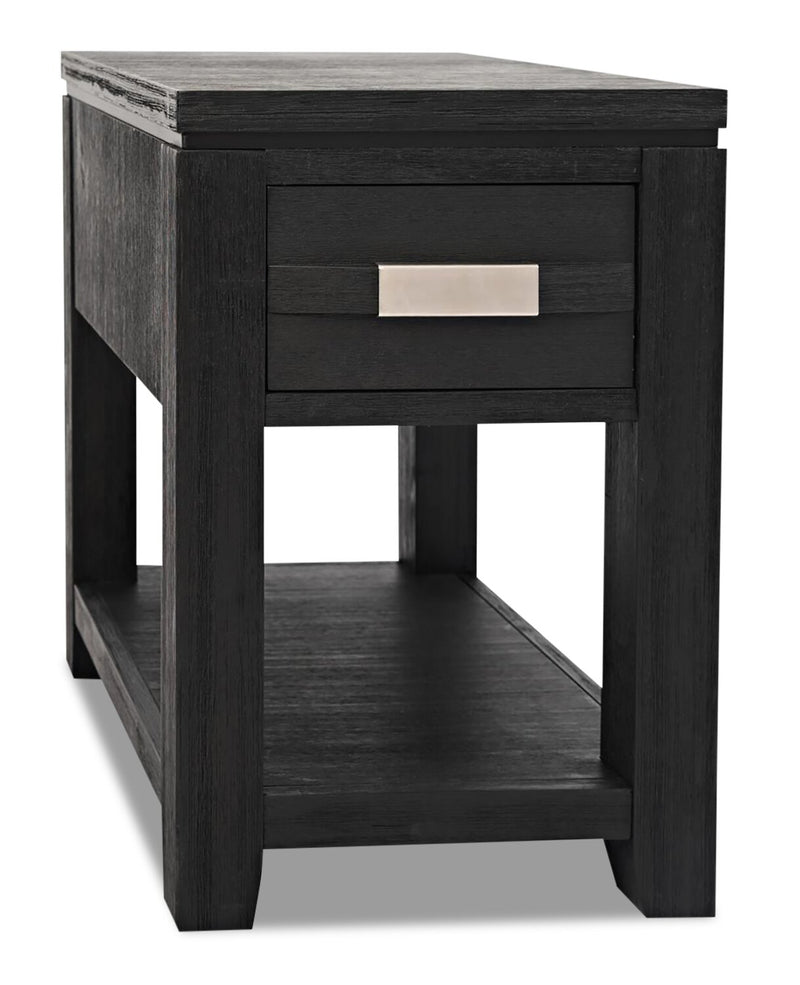 Bronx Chairside Table - Charcoal - Contemporary style End Table in Charcoal Metal