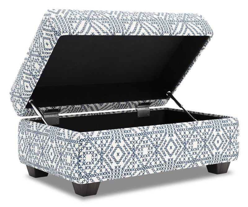 Pouf de rangement personnalisable The Trunk de Sofa Lab de 39 po fabriqué au Canada en tissu - Ink multicolore