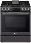 Cuisinière intelligente à gaz LG de 6,3 pi³ avec hublot InstaViewMD et convection ProBake ConvectionMD - acier inoxydable noir Smudge-ProofMD - LSGL6335D