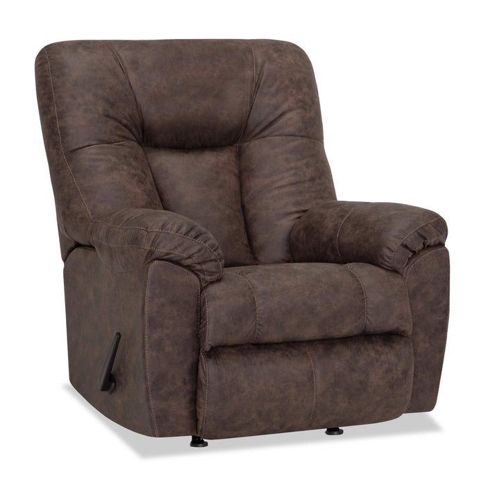 Fauteuil berçant inclinable Design à mon image de 35,5 po en tissu d’apparence cuir - brun café Ranger