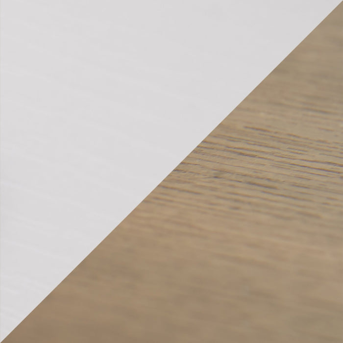 Table à café traditionnelle Logan de Kort & Co. de 23,25 po avec rangement et tablette - blanche et chêne noyer 
