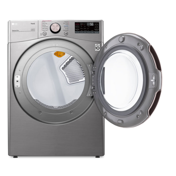 Sécheuse électrique intelligente LG de 7,4 pi³ avec vapeur - acier graphite - superposable - DLEX3850V
