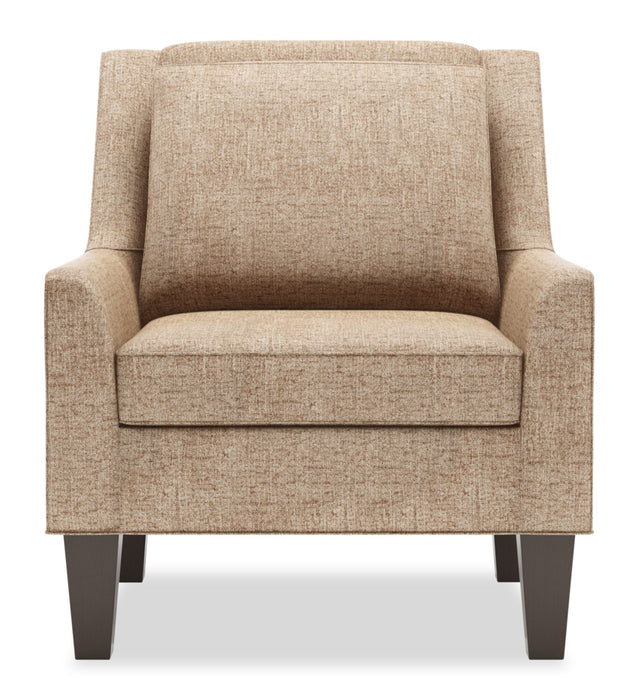 Fauteuil d’appoint club Sofa Lab personnalisable de 29 po fabriqué au Canada en tissu de chenille avec pattes en bois - taupe Luxury Taupe