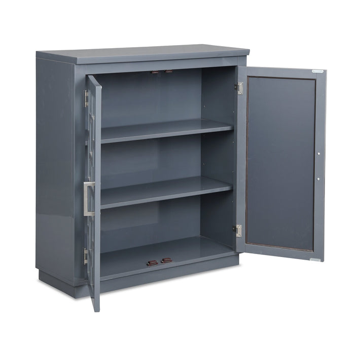 Armoire décorative Darci de 31,5 po avec portes en miroir - grise