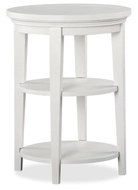 Table de bout ronde traditionnelle Heron Cove de 18 po avec tablette - pin blanc