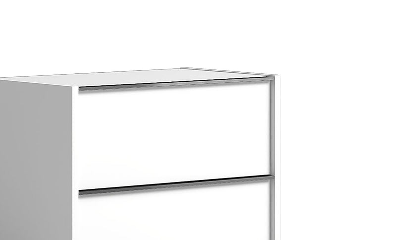 Ensemble de chambre à coucher Gino 6 pièces avec lit à panneaux, commode, miroir et table de nuit - fabriqué en Italie, moderne, blanc - format grand lit