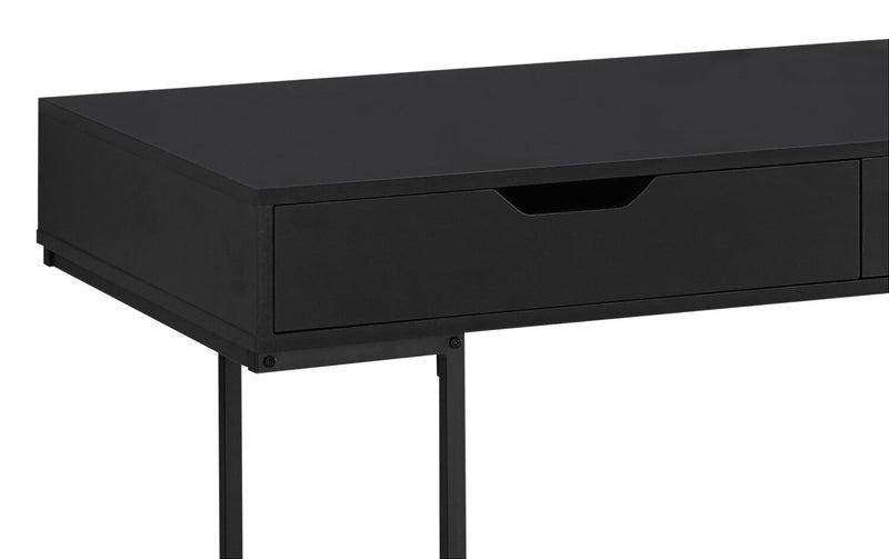 Bureau Butler de 47,25 po à 2 tiroirs - noir