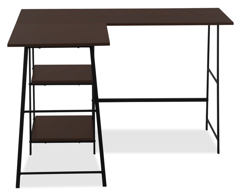 Bureau en forme de L Evlin de 42 po à tablettes - espresso