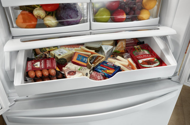 Réfrigérateur Whirlpool de 22 pi³ et de 33 po à congélateur inférieur - acier inoxydable noir - WRFF5333PV
