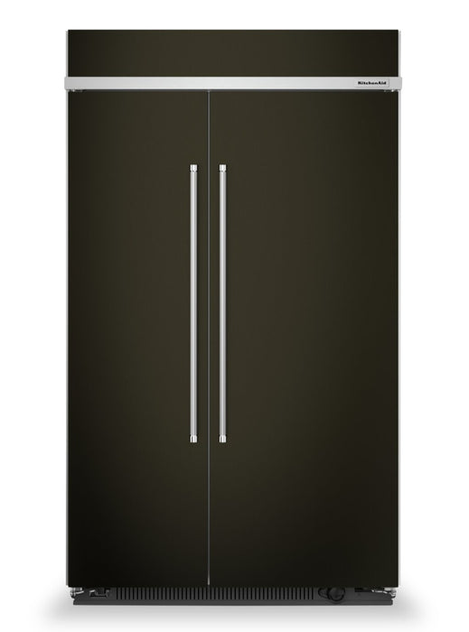 Réfrigérateur KitchenAid de 30 pi³ et de 48 po à compartiments juxtaposés - acier inoxydable noir avec fini PrintShieldMC - KBSN708MBS