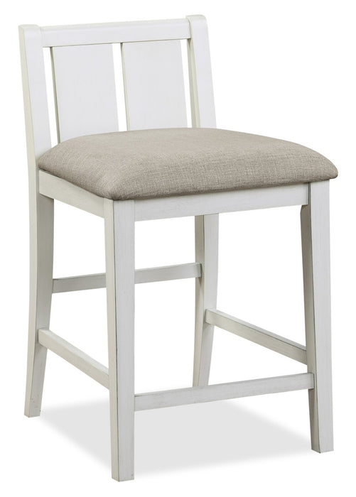 Ensemble de salle à manger Lane 3 pièces de hauteur comptoir avec table de 36,5 po (L), tablettes et port USB intégrées, et 2 chaises - blanc