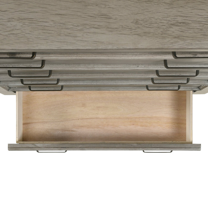 Commode verticale Levi de 39 po (L) x 56 po (H) à 6 tiroirs en bois pour la chambre à coucher - gris bois de grève