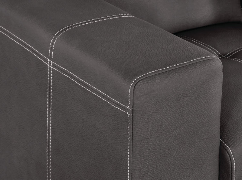Fauteuil Drake de 41,5 po en tissu de suédine avec pouf rétractable et appuie-têtes relevables - gris ciment