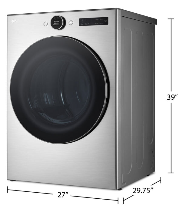 Sécheuse électrique intelligente LG de 7,4 pi³ avec vapeur - acier graphite - superposable - DLEX5500V