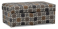  Pouf de rangement d’appoint Nina de 39 po fabriqué au Canada en tissu d’apparence lin