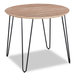 Table de salle à manger ronde Miya de 36 po (L) en acacia et métal - naturelle