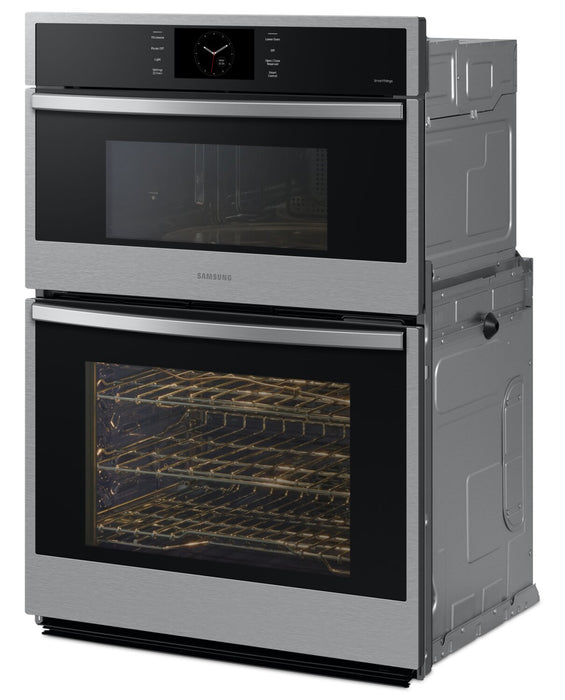 Four à micro-ondes combiné avec four mural électrique Samsung de 7 pi³ et de 30 po avec cuisson à la vapeur - acier inoxydable - NQ70CG600DSRAA
